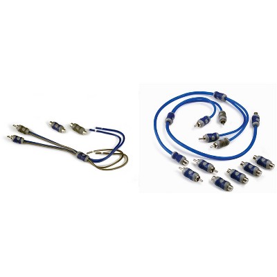 Kicker 46KISL K-Series Interconnect, Speaker Wire To RCA Adapter w/ 46KIYFM Y-Adapter M/F Signal Cable
