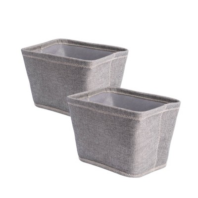 Design Imports Poly Bin Zig-Zag Stitch Variegated Gray Trapezoid 12X10X8 Set/2
