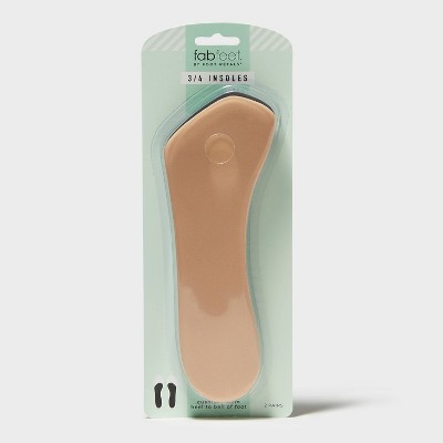 Fab Feet Women's by Foot Petals 3/4 Insoles Shoe Cushion Multipack Black/Khaki - 2 pairs: Shoe Accessories, Cushions Foot