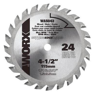Worx WA5043 4-1/2-in 24-Tooth Fine Finish High-speed Steel Circular Saw Blade