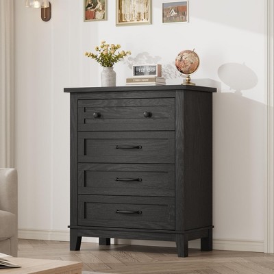 GustoWave 4 Dresser for Bedroom, 34.8" Tall Vertical Drawer Dresser with Large Storage, Freestanding Wooden Closet Chest for Bedroom, Living Room