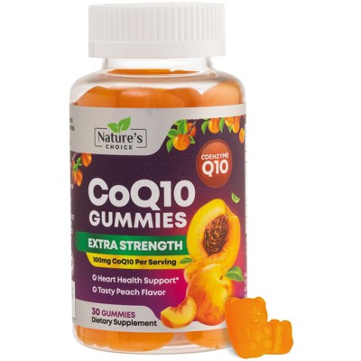 CoQ10 100mg Gummies, 3X Better Absorption, Antioxidant Heart Health Support & Energy Production, Ultra Coenzyme Q10 - 30 Gummies By Nature's Choice