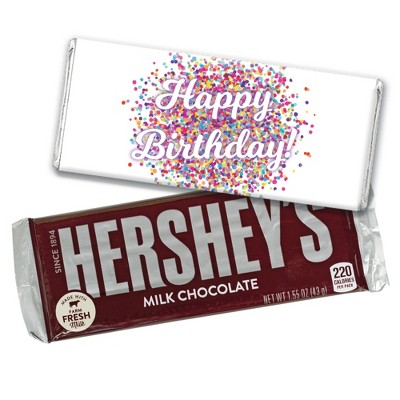 Happy Birthday Candy Party Favors Wrapped Hershey's Chocolate Bars or Wrappers Only by Just Candy
