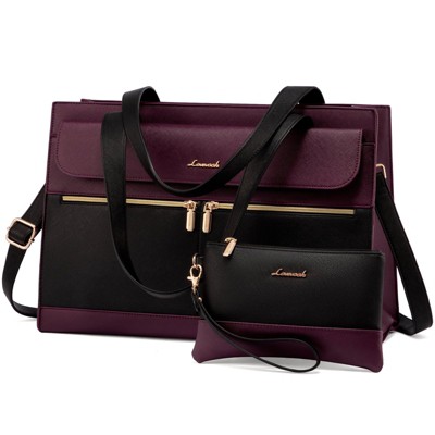 Laptop Bag Tote Work Professional Leather Computer Briefcase Waterproof Handbag