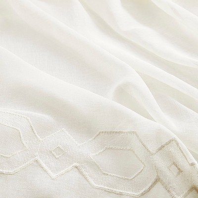 Gracie Mills Evander Solid Lightweight Embroidered Curtain Panel Single