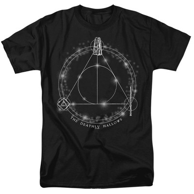 Harry Potter Deathly Hallows Glow Adult T-Shirt Black