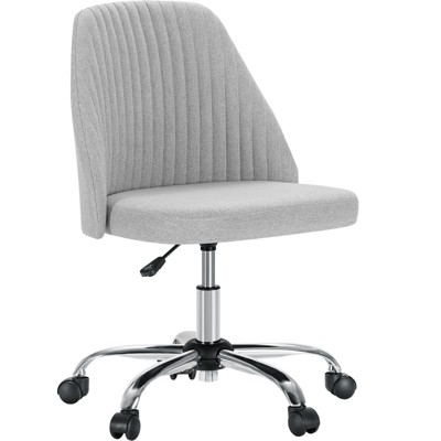 JIONJOY Fabric Upholstered Armless Swivel Ergonomic Computer Task Chair