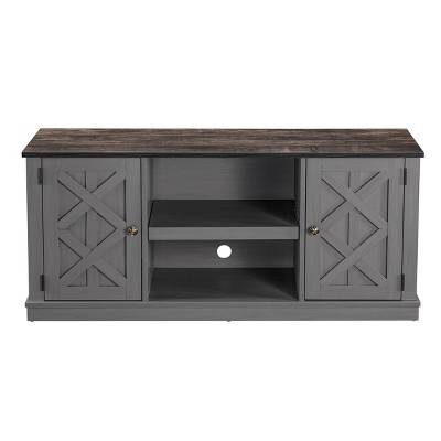 Home Essentials 54" Farmhouse Two-Tone TV Stand for TVs up to 65" Gray