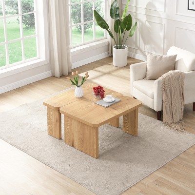 NicBex 23.62" Rectangle Wood Detachable Coffee Table, Single L Shape Farmhouse Coffee Table for Dining Room, Garden
