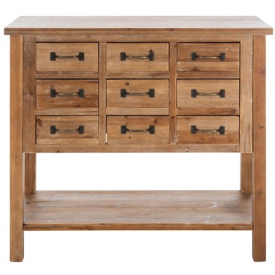 Mendie 6 Drawer Table - AMH1552 - Natural Oak - Safavieh Couture