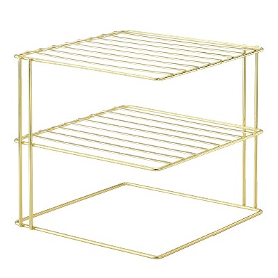 Better Houseware Brass Corner Storage Rack in Gold