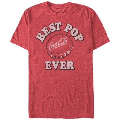 Men's Coca Cola Father's Day Best Pop Ever Cap  T-Shirt - Red Heather - Medium