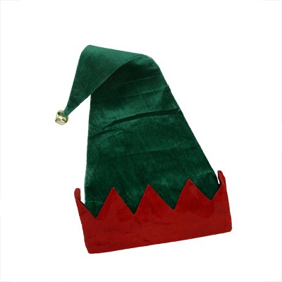 Northlight 22" Green and Red  Adult Christmas Elf Hat Costume Accessory - One Size