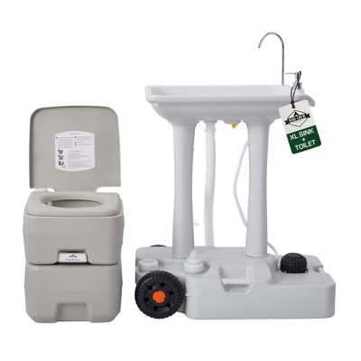 Hike Crew XL Portable Camping Sink & Toilet - 8 Gal Outdoor Sink & Travel Toilet W/5 Gal Waste Tank