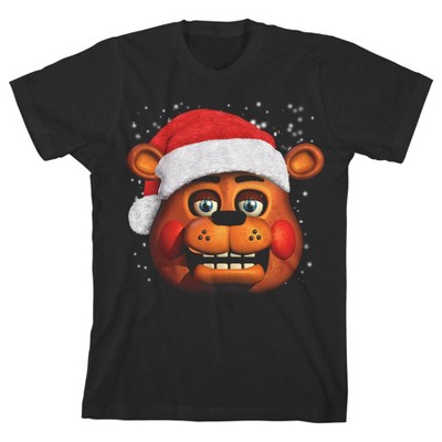 Five Nights at Freddy's Santa Freddy Boy's Black T-shirt