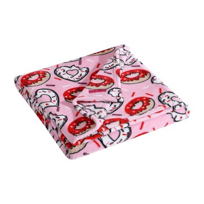 Betseyville 50"x70" Betsey Johnson Donut Hearts Throw Blanket Pink