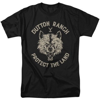 Dutton Ranch Wolf Protect Adult T-Shirt Black
