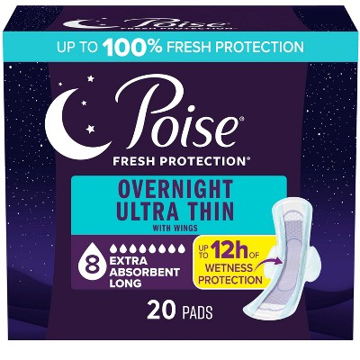 Poise Ultra-Thin with Wings Overnight Pad
