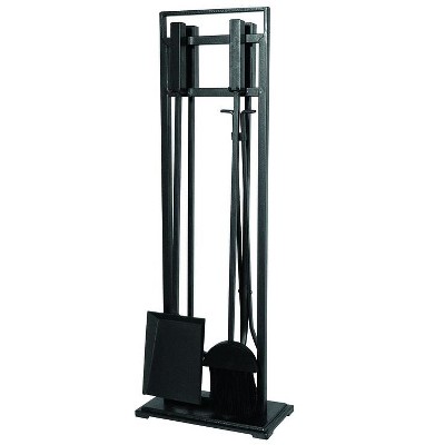 Panacea Gray Matte Metal Fireplace Tool Set