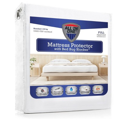 All-In-One Mattress Protector Cover with Zippered Bed Bug Blocker
