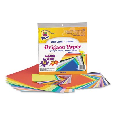 Pacon Origami Paper, 30 lb Bond Weight, 9.75 x 9.75, Assorted Bright Colors, 55/Pack