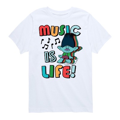 Boys' - Trolls - Branch Music Is Life Short Sleeve Graphic T-Shirt