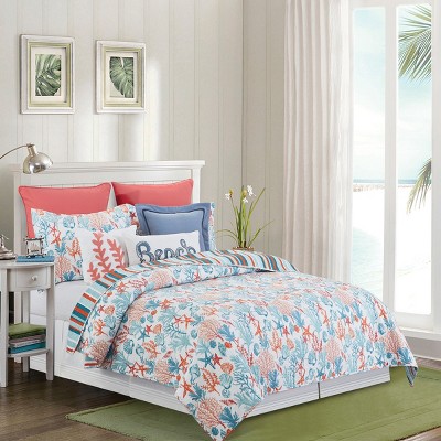 C&F Home Tangerine Coast Cotton Quilt Set - Reversible and Machine Washable