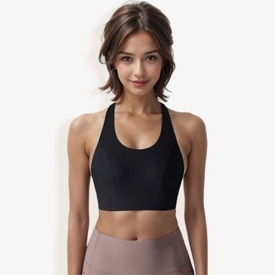 Anna-Kaci Active Women's High Impact Racerback Sports Bra with Seamless Design and Removable Padding