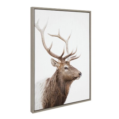 Sylvie Stag Profile Framed Canvas by Amy Peterson Art Studio - Kate & Laurel All Things Decor