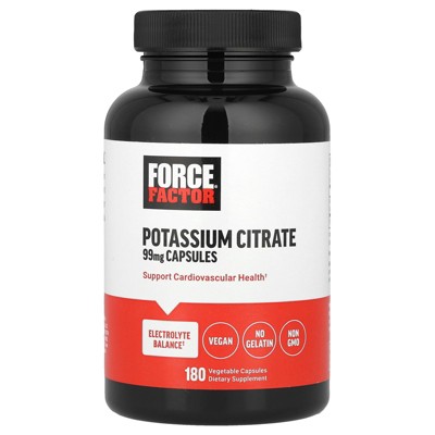 Force Factor Potassium Citrate, 99 mg, 180 Vegetable Capsules