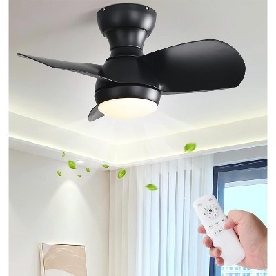 Sofucor 23'' Ceiling Fan with Light and 3 Reversible Blades 6 Speeds for Kitchen Bedroom Dining Room Patio