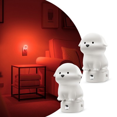 DORESshop Plug-in Puppy Night Light for Kids, RGB + 3000K, Dusk to Dawn Sensor, Cute Dog Design for Bedroom, Nursery, Gift