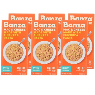 Banza Mac and Cheese Chickpea Pasta Shells & Classic Cheddar - Case of 6/5.5 oz