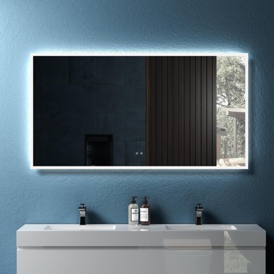 LED Bathroom Mirror, Adjustable Brightness Wall Mirrors