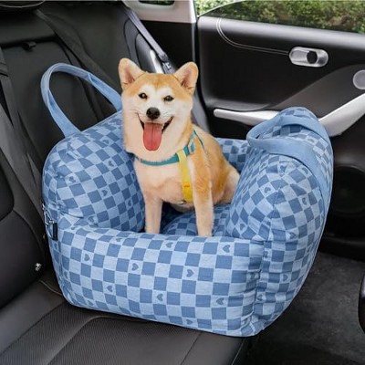 FUNNYFUZZY Small Dog Car Seat: 2 Detachable Washable Pet Booster Seat with Storage Pocket