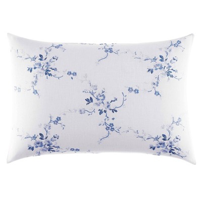 14"x20" Charlotte China Throw Pillow Blue - Laura Ashley: Cotton & Linen Blend, Botanical Pattern, Indoor Use, Zippered