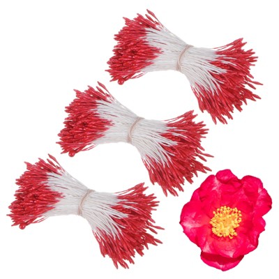 Unique Bargains Handmade Flexible Durable Plastic Artificial Flower Stamen 1mm 1080 Pcs