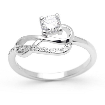 Jerilyn Engagement Ring Infinity Sterling Silver Cz Womens Ginger Lyne Collection