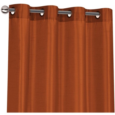 Kate Aurora 1 Piece Autumn Cinnamon Spice Faux Silk Lightweight Transparent Sheer Grommet Top Curtain Panel - 90 in. Long