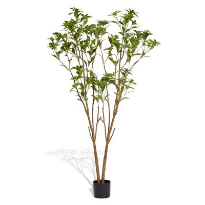 SKRAN 63 Inch Artificial Iron Tree Bonsai with Two-Tone UV-Resistant Leaves - Indoor Living Room Decor,No Watering Required,for Home,Office,Patio
