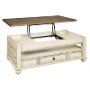Realyn Coffee Table with Lift Top White/Brown - Signature Design by Ashley: Mid-Century Style, Storage, Wood Legs - 3 of 4