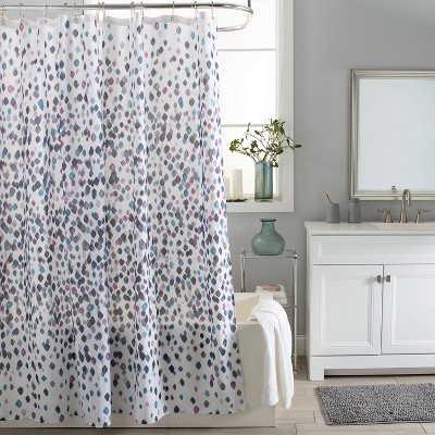 Rain Shower Curtain Purple - Moda at Home: Diamond Pattern, Polyester, Machine Washable, Grommet Top