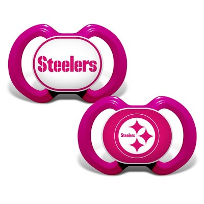 BabyFanatic Girls Pink Pacifier 2-Pack - NFL Pittsburgh Steelers
