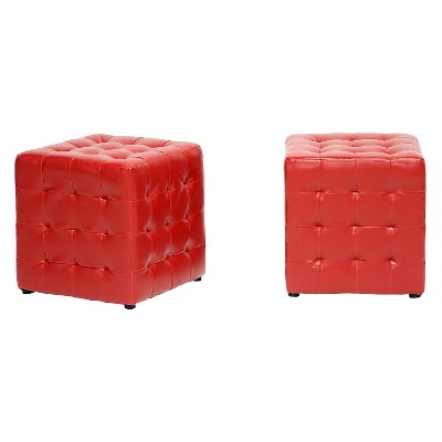 Set of 2 Siskal Modern Cube Ottoman - Baxton Studio