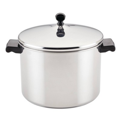 Farberware Classic Series 8qt Stainless Steel Stockpot with Lid Silver: Dishwasher-Safe Soup Pot, Induction Compatible