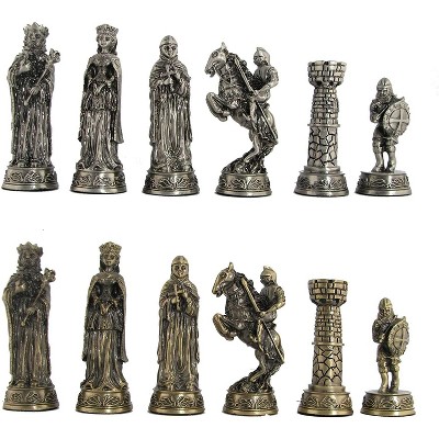 WE Games Medieval Pewter Chess Pieces, King measures 3.5 in.