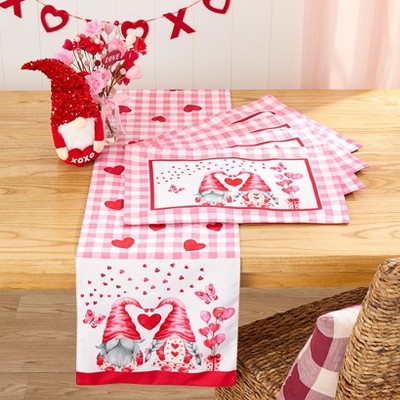 The Lakeside Collection Valentine Gnome - Table Runner