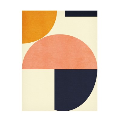 Trademark Fine Art - Ana Rut Bre Rainbow Plus Shapes Blue Mustard2 Canvas Art