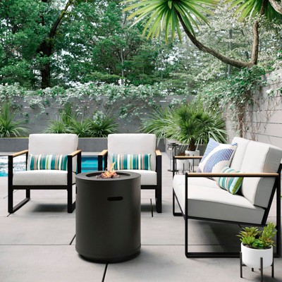 Black Metal Fire Pit & Fire Column Collection - Threshold™