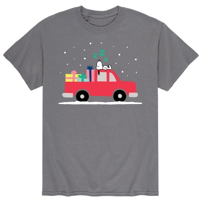 Men's - Peanuts - Snoopy Red Truck Short Sleeve Graphic T-Shirt
